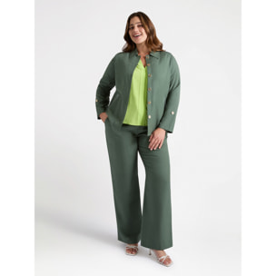 Fiorella Rubino - Camicia over con ricamo - Verde militare