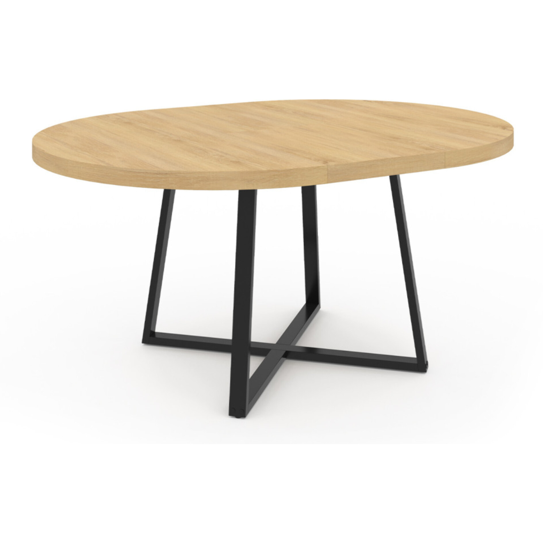 Table à manger extensible Sana 120-160 cm - Bois - Noir