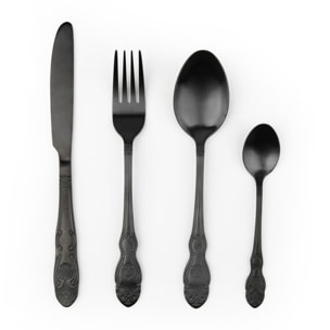 Set 24 Posate Excelsa – Baroque, Acciaio Nero