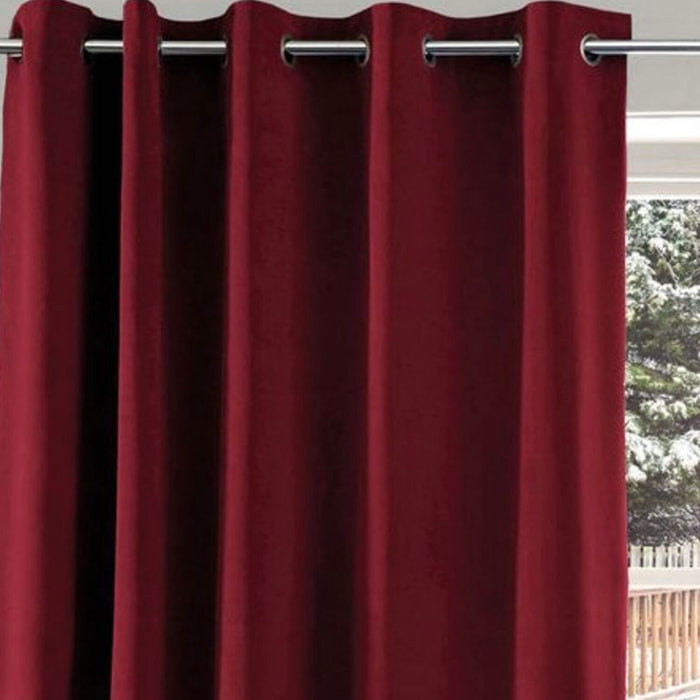 Rideau polyester isolant bordeau