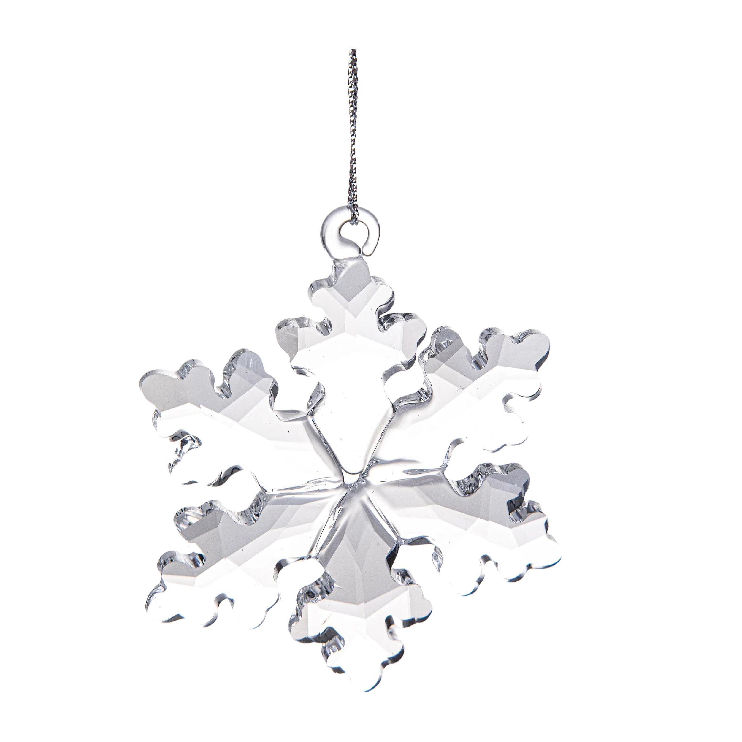 Fiocco di neve cristallo - Pezzi 4 - 6,5xH6,5x0,5cm - Bianchi Dino SpA