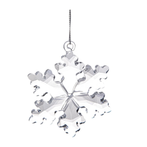 Fiocco di neve cristallo - Pezzi 4 - 6,5xH6,5x0,5cm - Bianchi Dino SpA