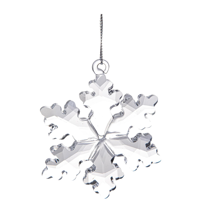 Fiocco di neve cristallo - Pezzi 4 - 6,5xH6,5x0,5cm - Bianchi Dino SpA