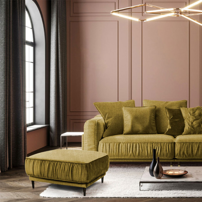 Pouf taille S Fiorenzo Tissu Jaune