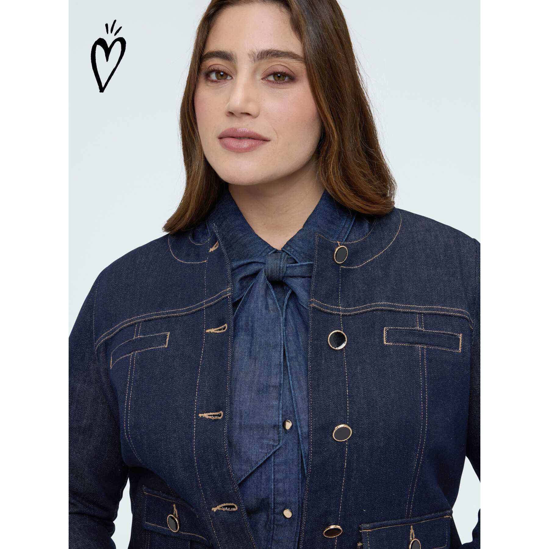 Fiorella Rubino - Chaqueta bon ton en denim - Azul