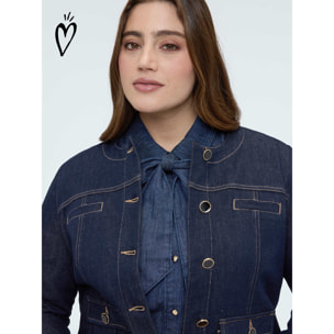 Fiorella Rubino - Chaqueta bon ton en denim - Azul