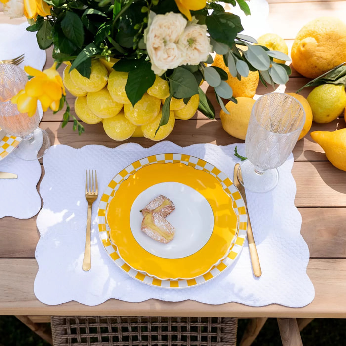 Assiettes creuses Harlequin 23cm jaunes set de 6 Kare Design