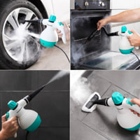 Vaporetta a Mano Multiuso con Accessori 9 in 1 Steany 1000W - Bianco - 25,5x23,6x14,7 cm