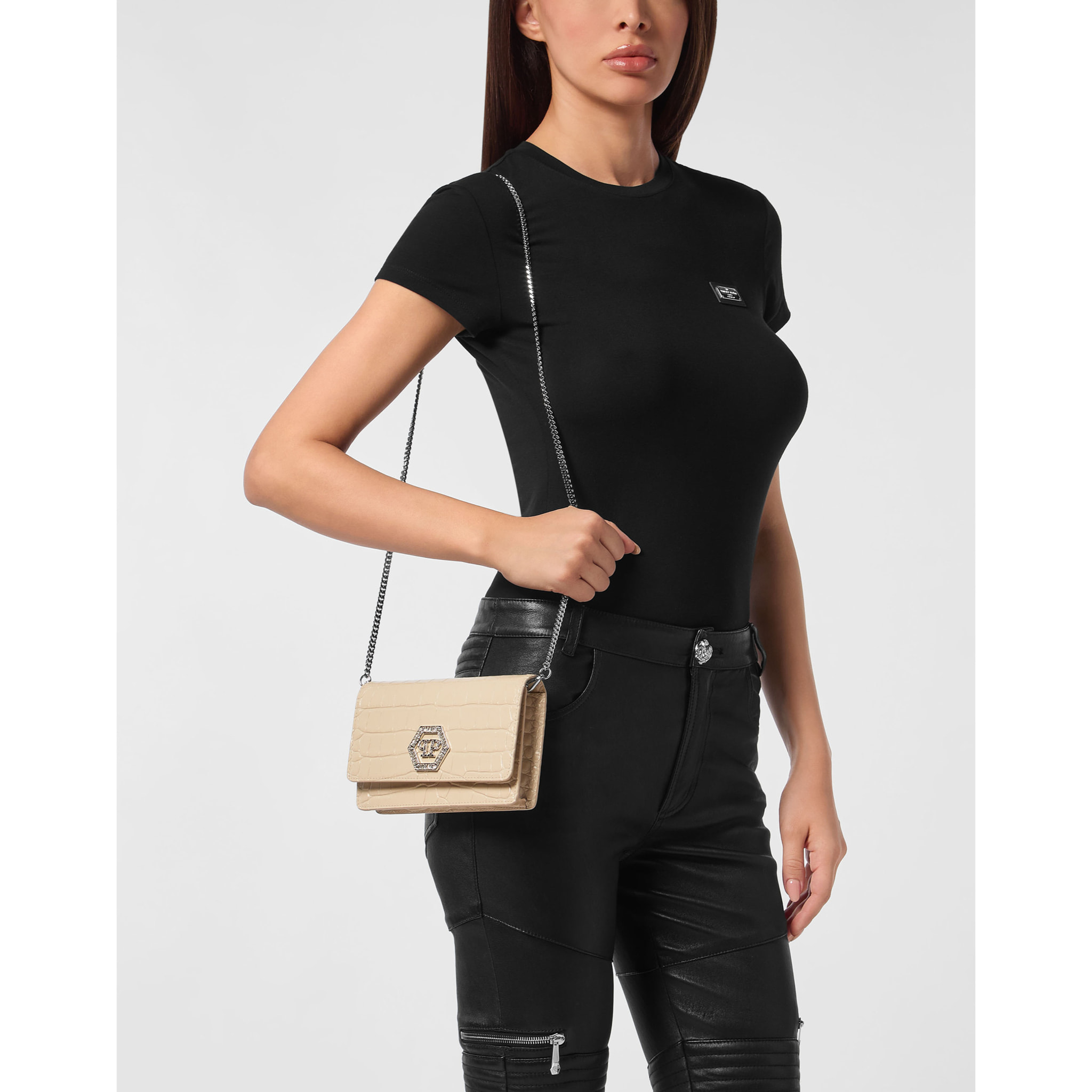 PHILIPP PLEIN Bolsa con solapa HEXAGON