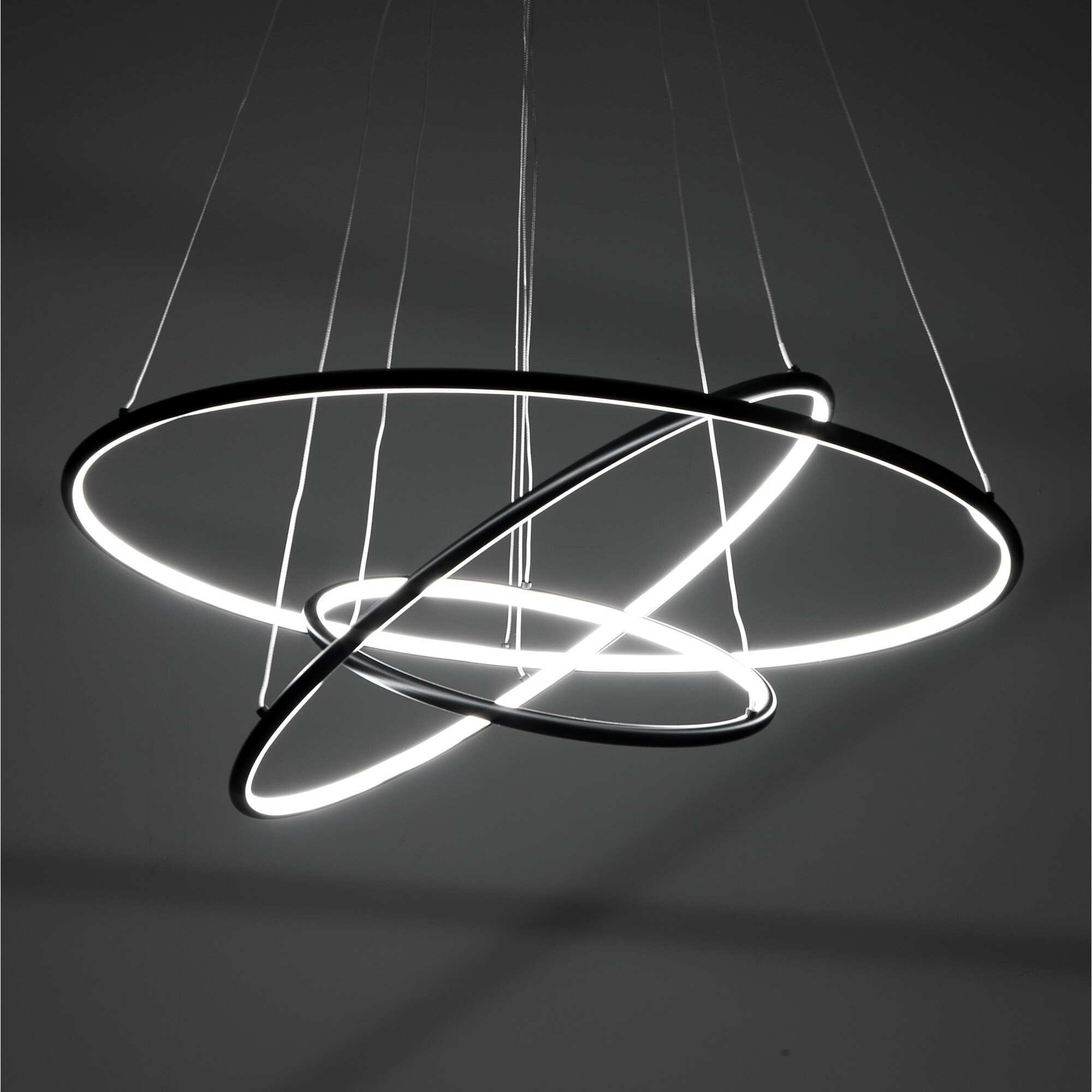 Suspension Tomasucci THREE RINGS, en acier et silicone, blanc