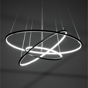 Suspension Tomasucci THREE RINGS, en acier et silicone, blanc