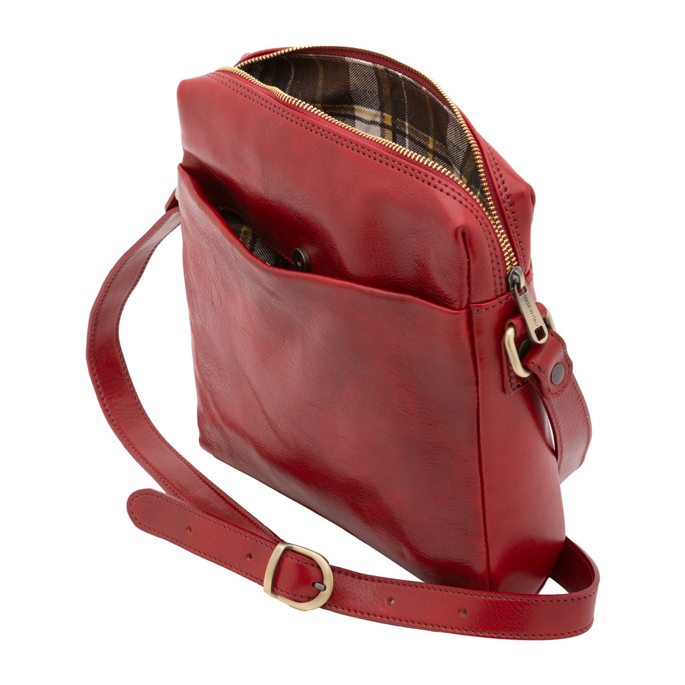 Borsa a tracolla uomo in vera pelle - Modello False - Made in Italy - 26.0 x 25.0 x 6.0 cm