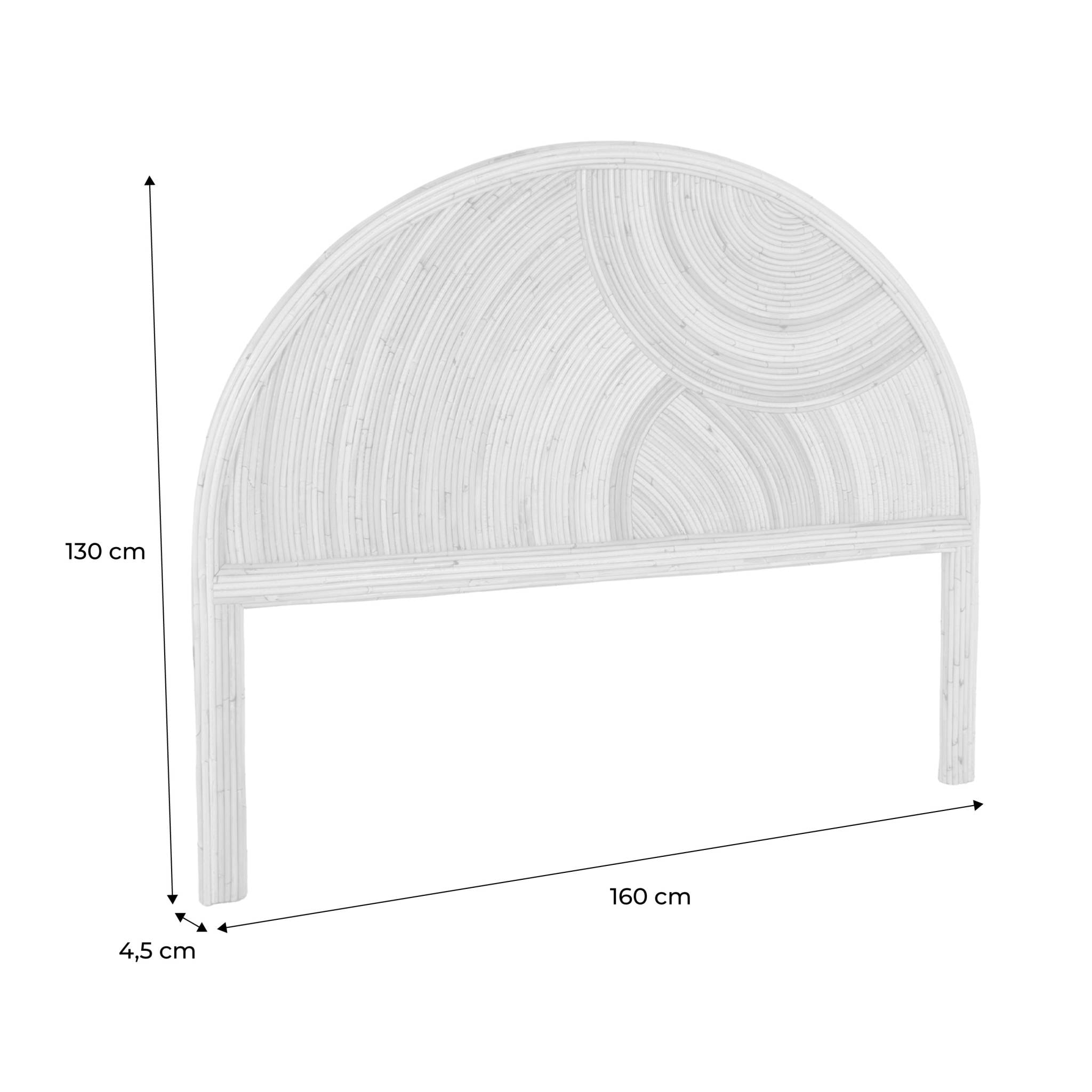 Tête de lit en rotin naturel. bois clair. bohème. L160 x P4.5 x H130cm