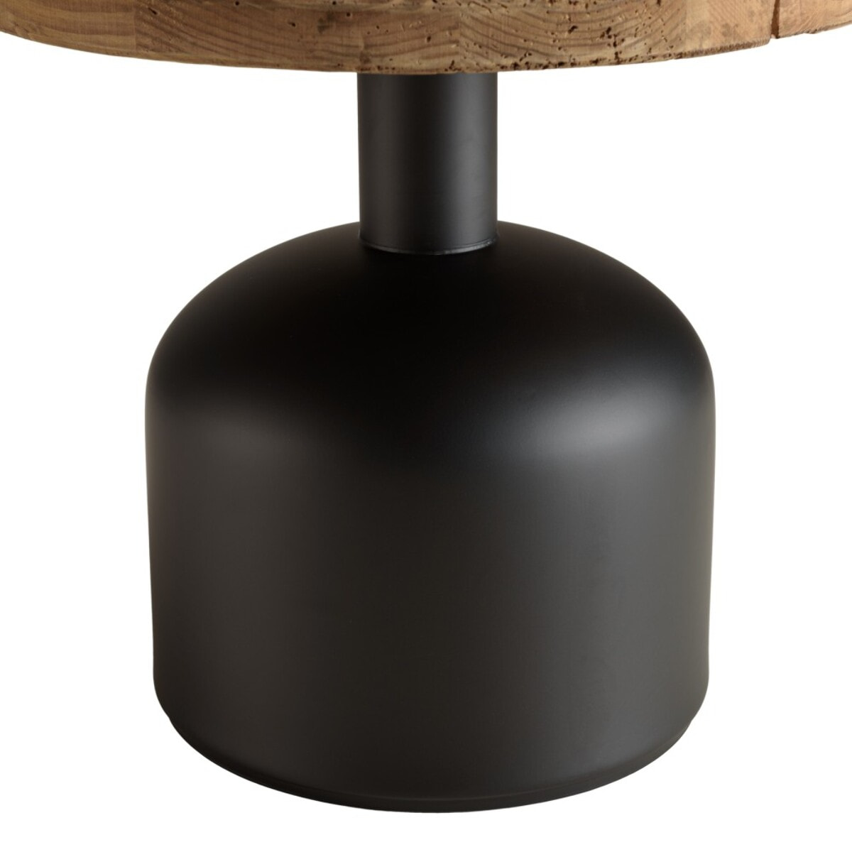 DANDY - Table d'appoint ronde 50x50cm bois Pin recyclé pied métal noir