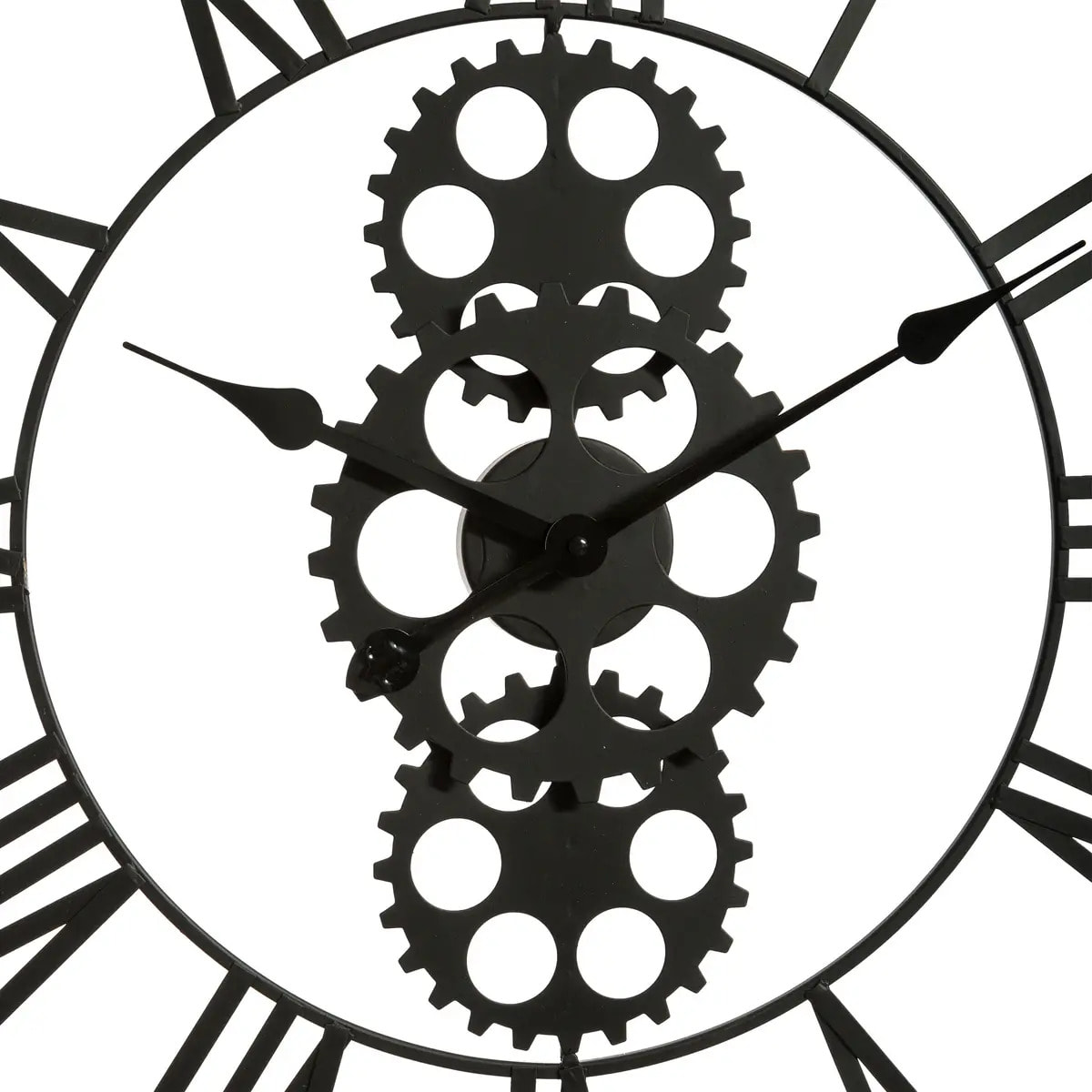 Horloge mécanique "Maelo" en bois et métal D70cm