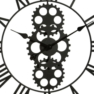 Horloge mécanique "Maelo" en bois et métal D70cm