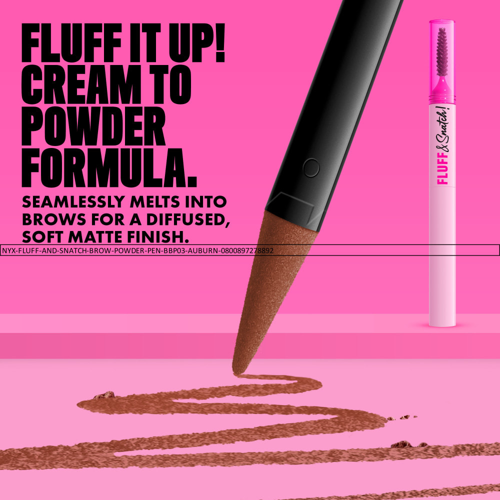NYX Professional Makeup Fluff & Snatch Crayon Sourcil Précision Effet Poudré AUBURN