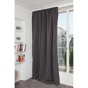 Rideau Phonique Occultant et Thermique 'MOONDREAM' galon fronceur - Argent