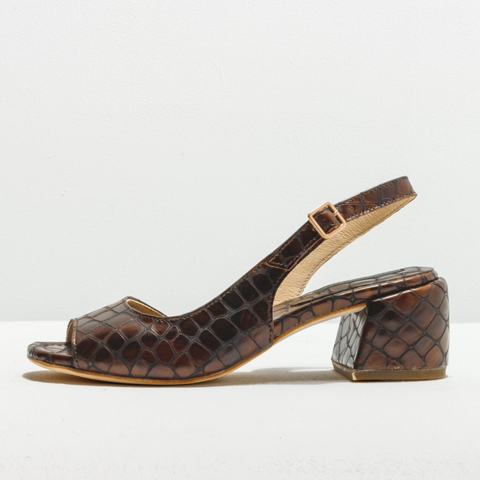 Sandalias con tacón S3390F FANTASY ALLIGATOR WAX BROWN /OZANA color Alligator wax brown