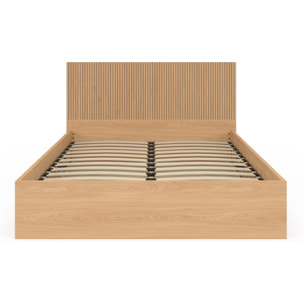 Lit coffre Faustine 140x190cm tête de lit lattes