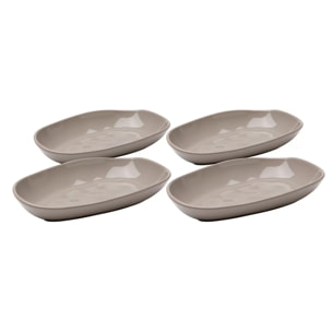 Assiettes creuses Organic 25cm taupe set de 4 Kare Design