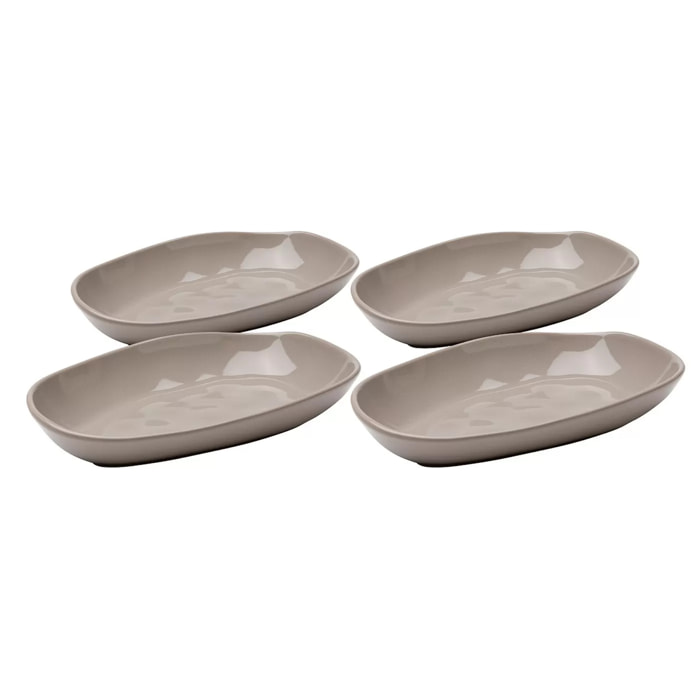 Assiettes creuses Organic 25cm taupe set de 4 Kare Design
