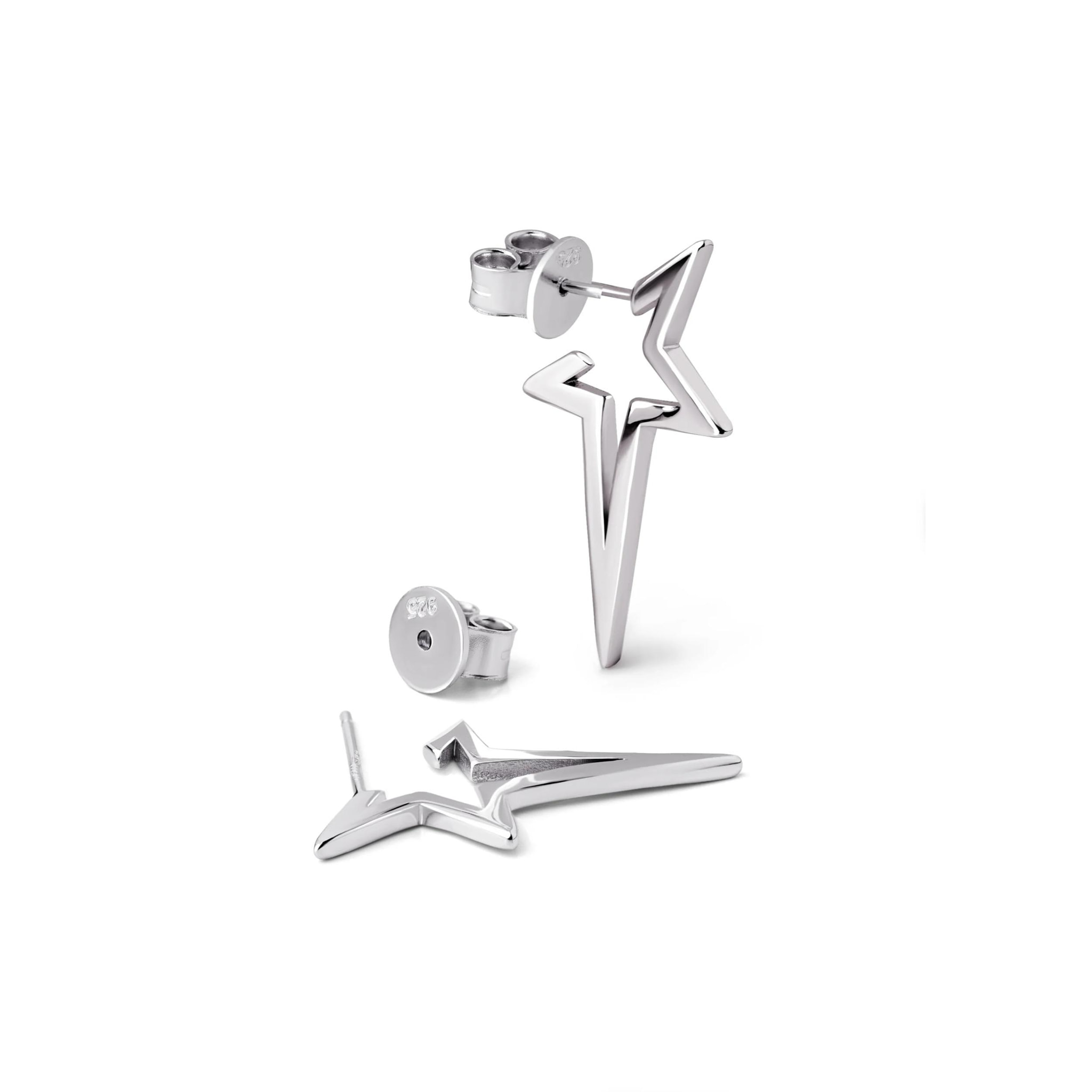 Pendientes Star Punk Plata