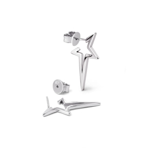 Pendientes Star Punk Plata