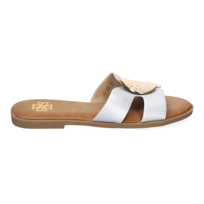 Sandalia Planas de Mujer, Comodas y Elegantes con Diseño Moderno con Adorno en la Pala