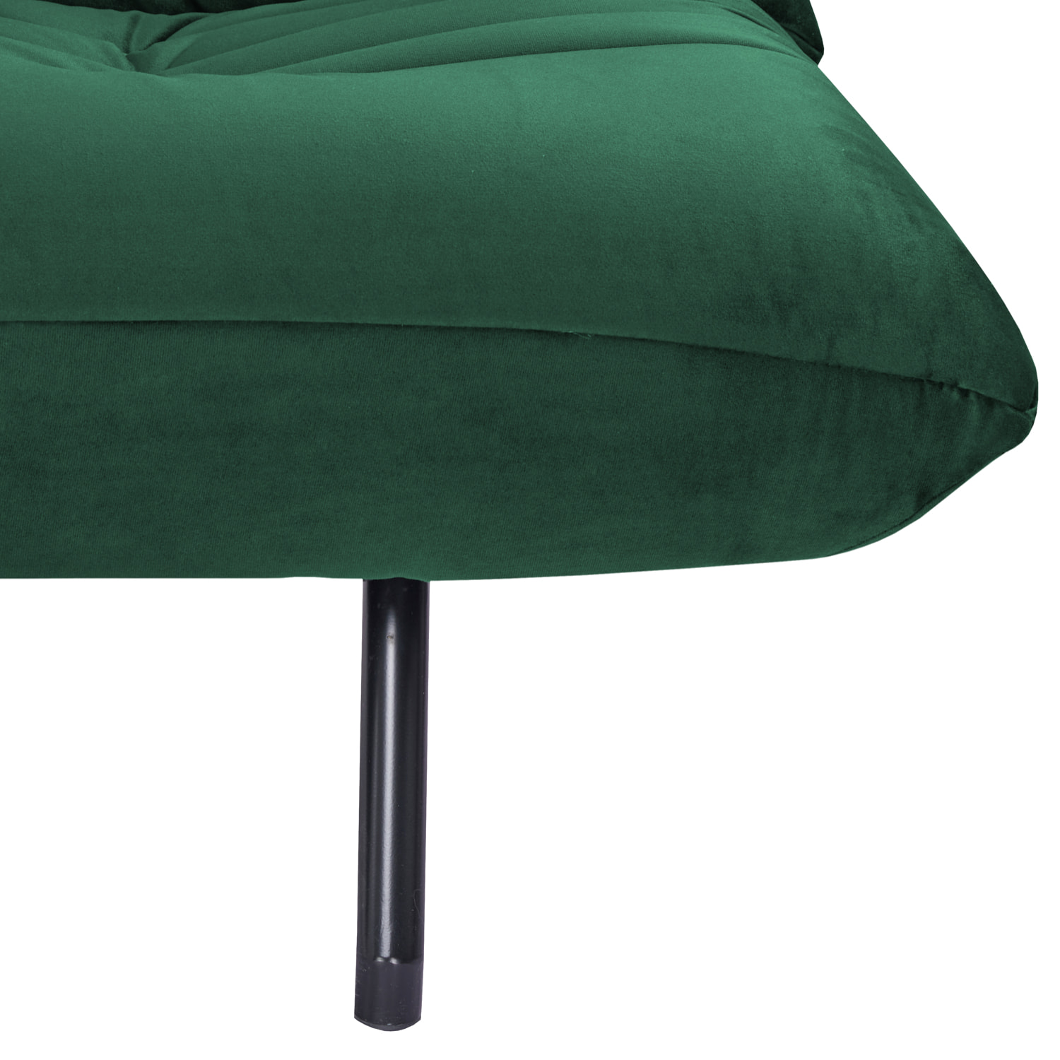 Canapé convertible 3 places en velours vert ANATOLE