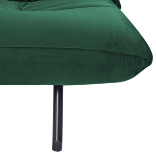 Canapé convertible 3 places en velours vert ANATOLE