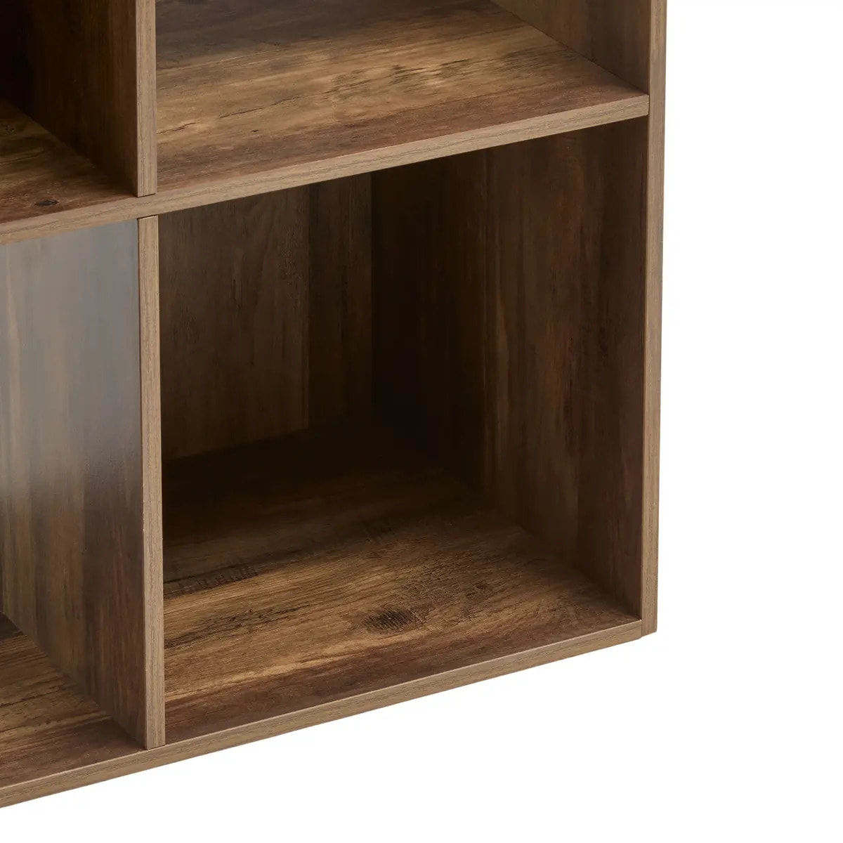 Étagère 9 cases indus "Mix N' Modul" effet bois foncé