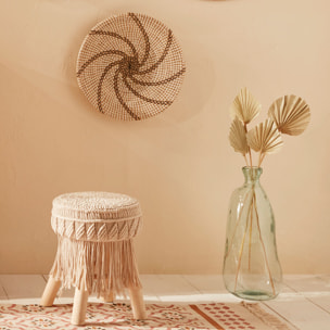 Tabouret macramé et bois
