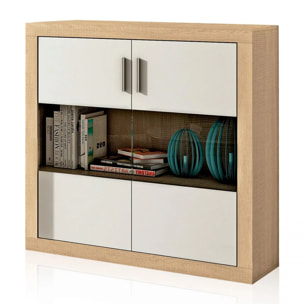 Bodeguero 2 puertas en cambria y blanco 110 cm Nuka Cambria - Blanco