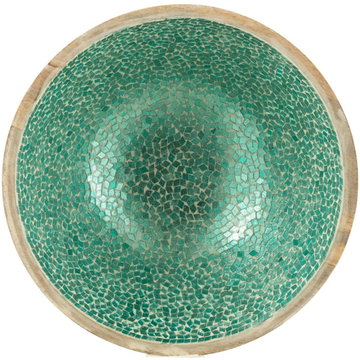 J-Line bol Mosaïque - bois - vert - large