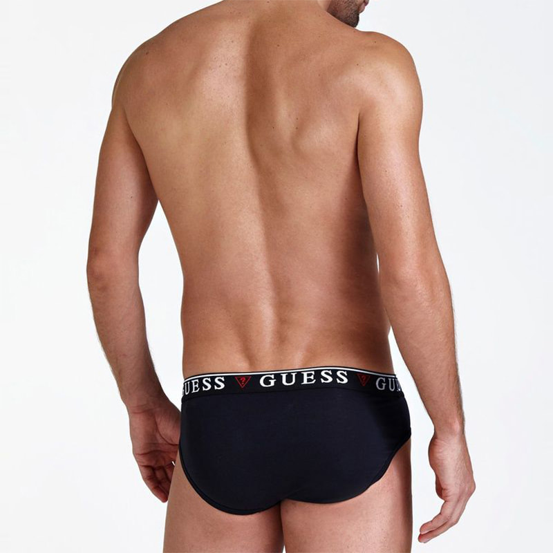 Slip Brian Hero (x3) - coton - logo - noir et blanc
