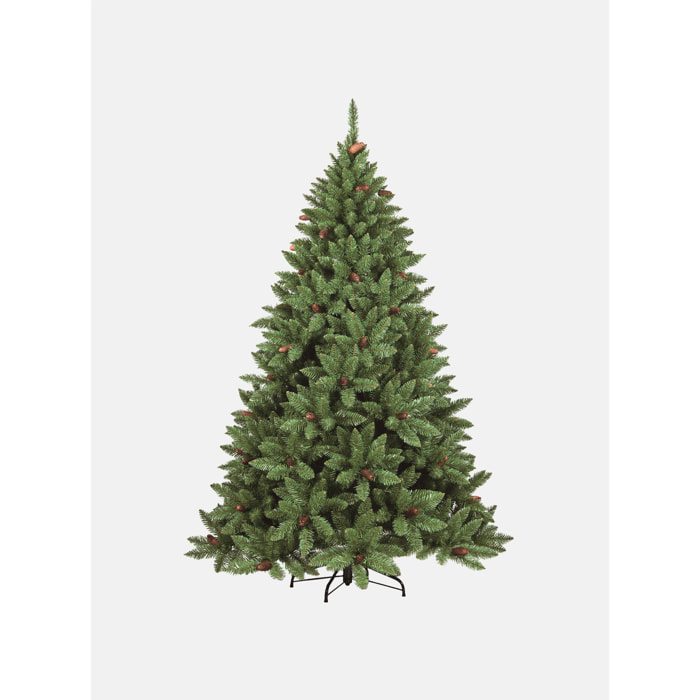 Albero di Natale 120 cm Lapland, Pino artificiale, Albero effetto reale, Alberello natalizio extra folto, 89x89 h120 cm, Verde