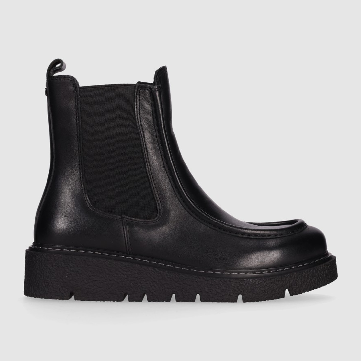 Botines de Piel - Negro - Tacón: Bajo