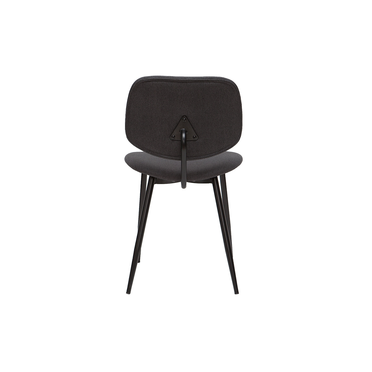 Chaises en tissu gris foncé et métal noir (lot de 2) TOBIAS