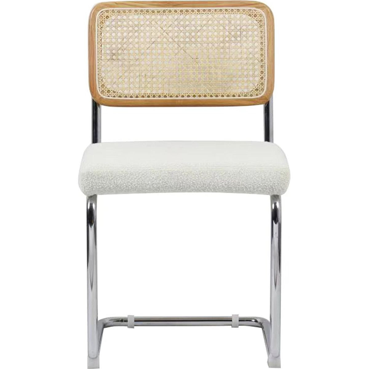 Lot de 2 chaises en cannage et tissu bouclé - MUSE