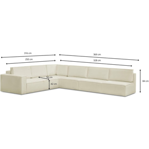 Canapé d'angle droit convertible 10 places en tissu bouclé - HARPER MOD