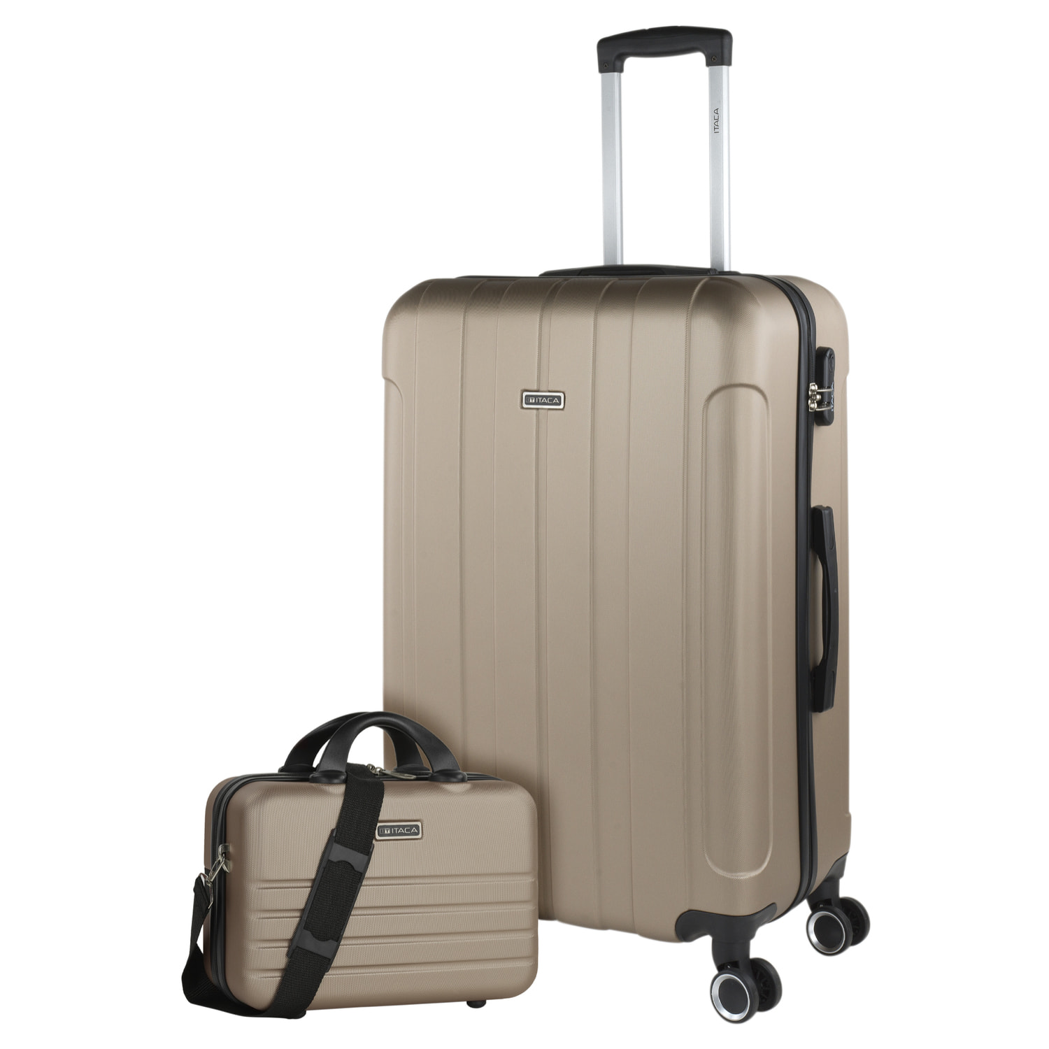 Juego De Maletas Rígidas Abs Itaca Havel Champagne