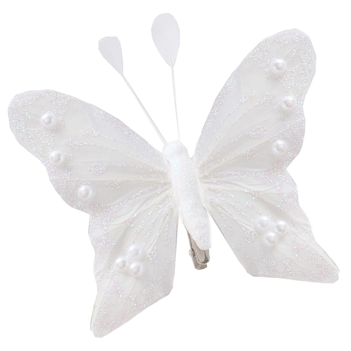 Set 2 mariposas maider blanco 12cm