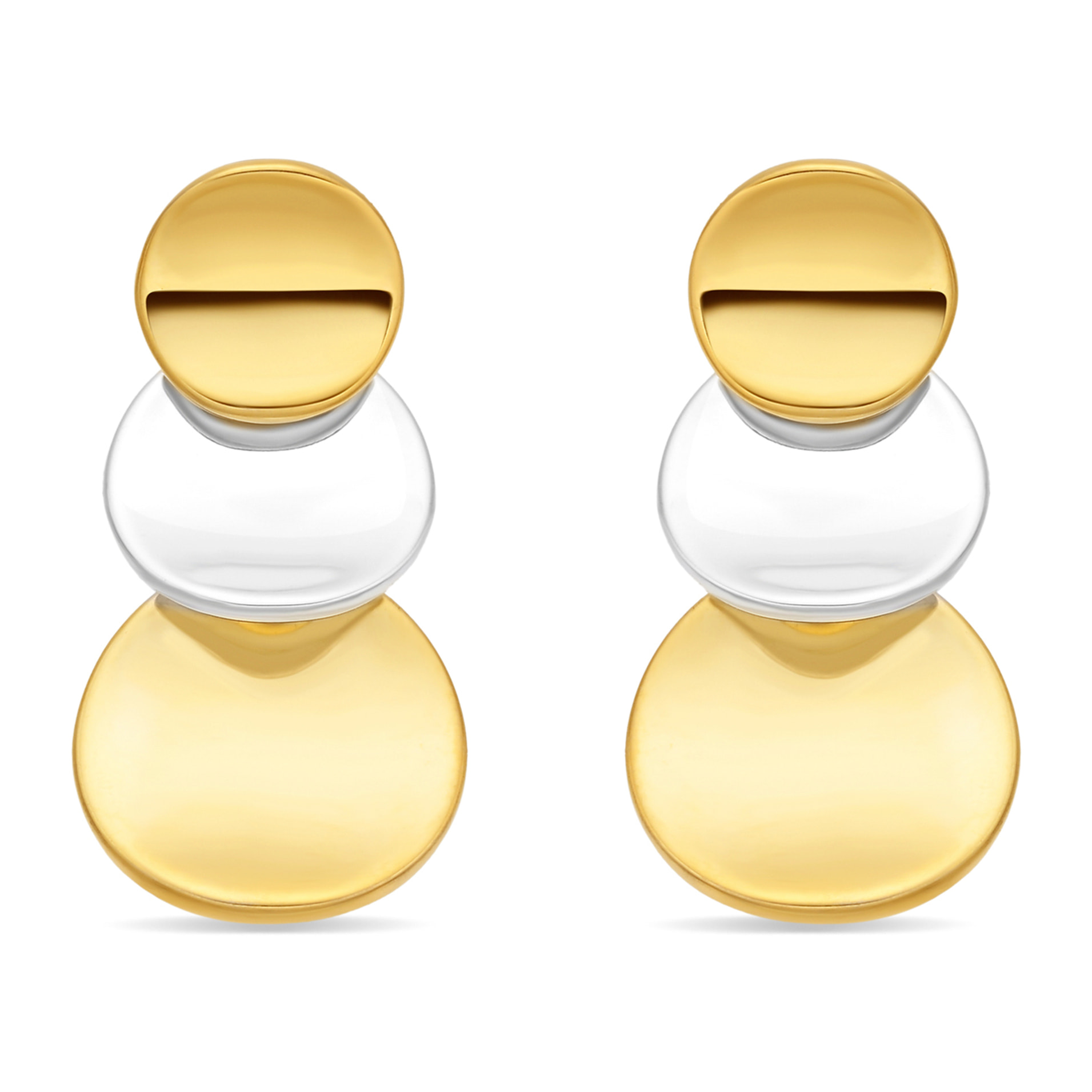 Pendientes Nahab acabado plata y oro 18k