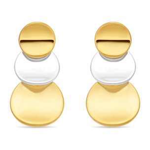 Pendientes Nahab acabado plata y oro 18k