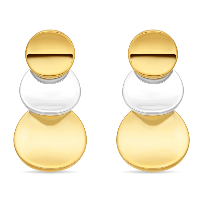 Pendientes Nahab acabado plata y oro 18k