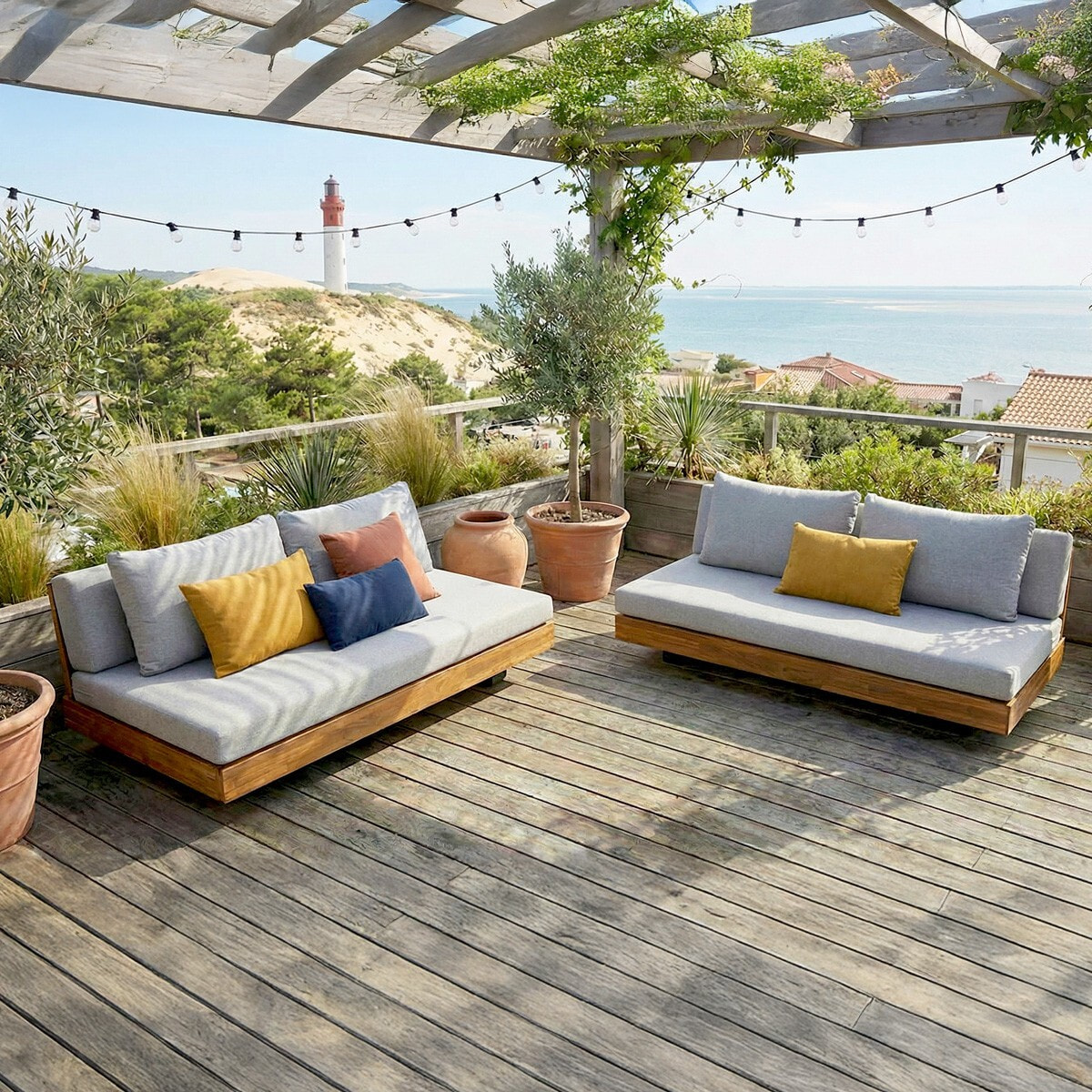 Salon de jardin 4 places en bois FSC - CAPRI