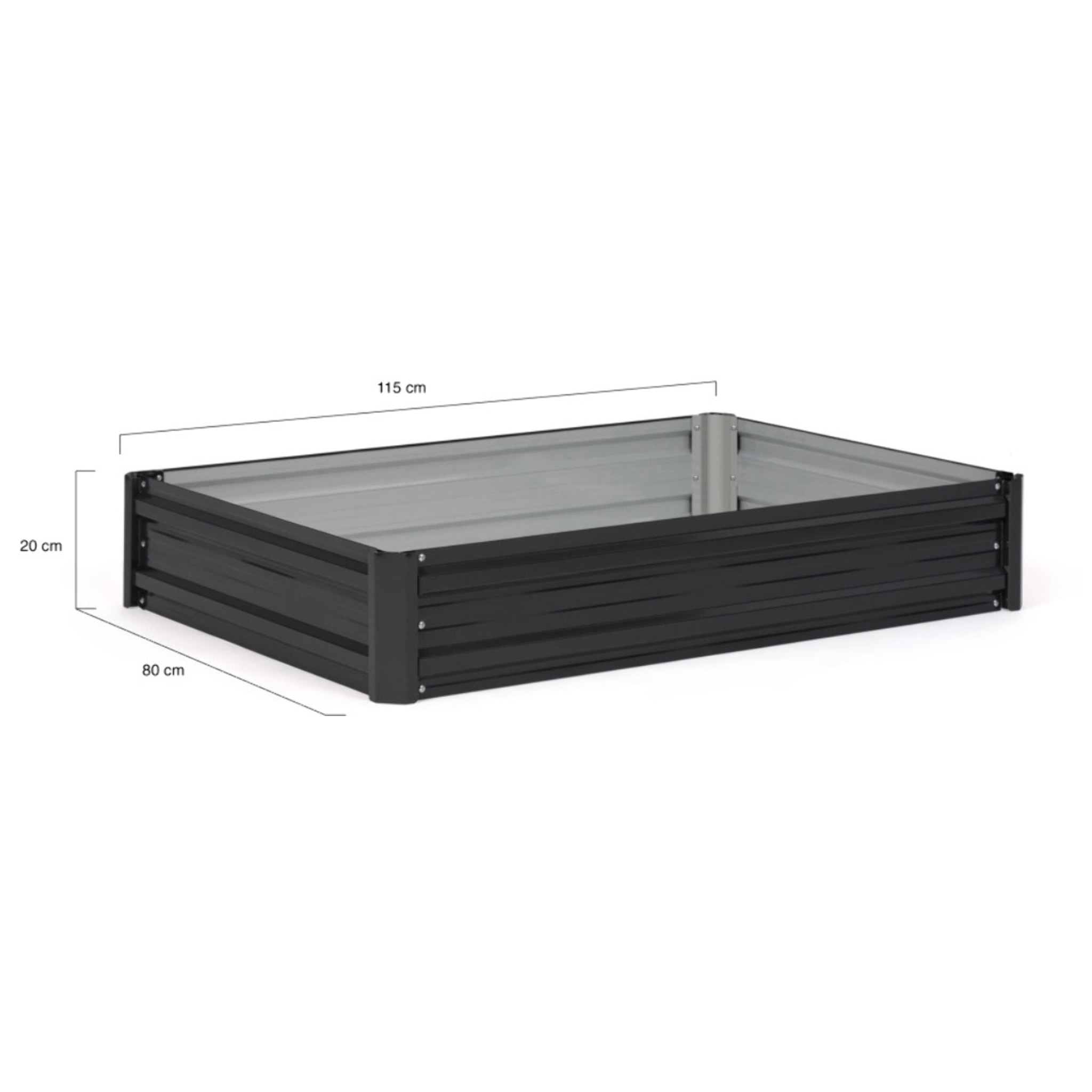 Carrés de potager en métal 115x80x20cm - lot de 2
