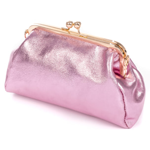 Ambivere bolso de mano Mujer. Piel auténtica Gamuza acabado lacado brillante.