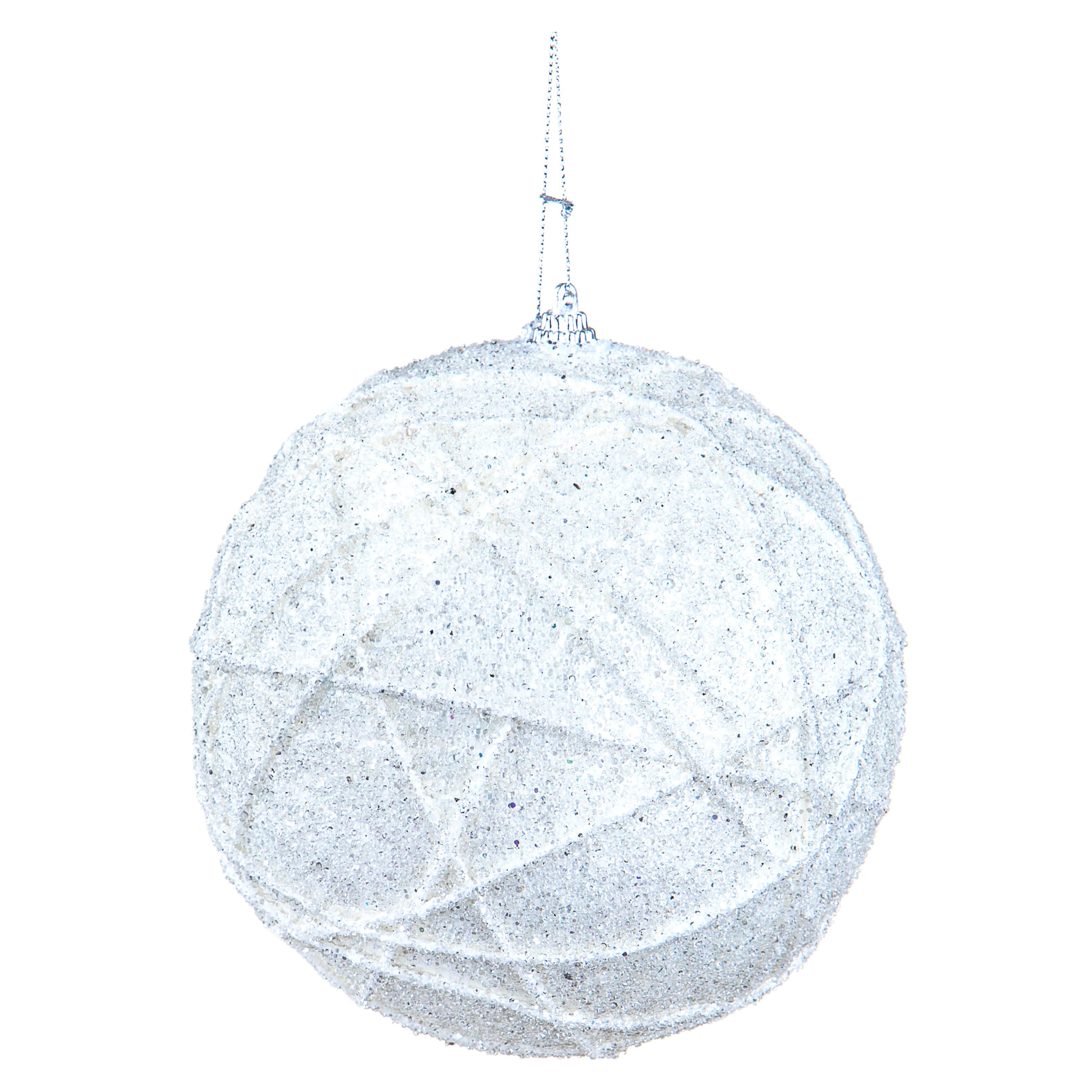 Sfera Decorata - Pezzi 6 - Colore Bianco - 15x15Hx15cm - Bianchi Dino